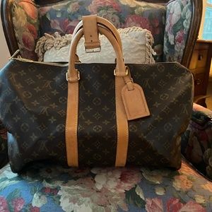 LOUIS VUITTON Monogram Keepall 45 Weekender Bag